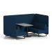 Brixworth 4 Seater Bench Booth With Black Legs And Grey Table With Black Leg In X2 Fabric - Calculus Panels And Sofa SF003911
