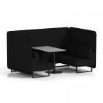 Brixworth 4 Seater Bench Booth With Black Legs And Grey Table With Black Leg In X2 Fabric - Diameter Panels And Sofa SF003912