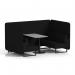 Brixworth 4 Seater Bench Booth With Black Legs And Grey Table With Black Leg In X2 Fabric - Diameter Panels And Sofa SF003912