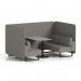 Brixworth 4 Seater Bench Booth With Black Legs And Grey Table With Black Leg In X2 Fabric - Number Panels And Sofa SF003913