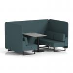 Brixworth 4 Seater Bench Booth With Black Legs And Grey Table With Black Leg In X2 Fabric - Polygon Panels And Sofa SF003914