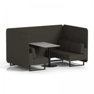 Brixworth 4 Seater Bench Booth With Black Legs And Grey Table With