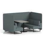 Brixworth 4 Seater Bench Booth With Black Legs And Grey Table With Black Leg In Main Line Flax Fabric - Westminster Panels And Sofa SF003921