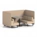 Brixworth 4 Seater Bench Booth With Black Legs And Grey Table With Black Leg In Synergy Fabric - Affix Panels And Sofa SF003922