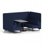 Brixworth 4 Seater Bench Booth With Black Legs And Grey Table With Black Leg In Synergy Fabric - Alike Panels And Sofa SF003923