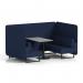 Brixworth 4 Seater Bench Booth With Black Legs And Grey Table With Black Leg In Synergy Fabric - Alike Panels And Sofa SF003923