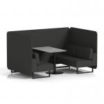Brixworth 4 Seater Bench Booth With Black Legs And Grey Table With Black Leg In Synergy Fabric - Mix Panels And Sofa SF003924