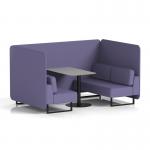 Brixworth 4 Seater Bench Booth With Black Legs And Grey Table With Black Leg In Synergy Fabric - Order Panels And Sofa SF003925