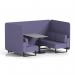 Brixworth 4 Seater Bench Booth With Black Legs And Grey Table With Black Leg In Synergy Fabric - Order Panels And Sofa SF003925