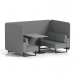 Brixworth 4 Seater Bench Booth With Black Legs And Grey Table With Black Leg In Synergy Fabric - Partner Panels And Sofa SF003926