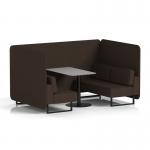 Brixworth 4 Seater Bench Booth With Black Legs And Grey Table With Black Leg In Synergy Fabric - Wed Panels And Sofa SF003927