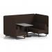 Brixworth 4 Seater Bench Booth With Black Legs And Grey Table With Black Leg In Synergy Fabric - Wed Panels And Sofa SF003927