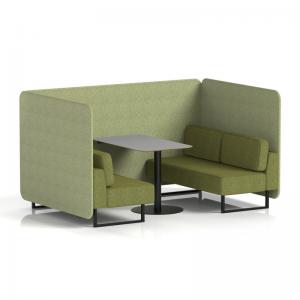 Brixworth 4 Seater Bench Booth With Black Legs And Grey Table With