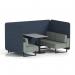 Brixworth 4 Seater Bench Booth With Black Legs And Grey Table With Black Leg In Rivet Fabric - Crucible Panels And Prime Sofa SF003936
