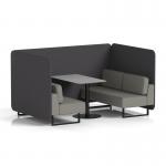 Brixworth 4 Seater Bench Booth With Black Legs And Grey Table With Black Leg In X2 Fabric - Arithmetic Panels And Number Sofa SF003940
