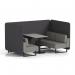Brixworth 4 Seater Bench Booth With Black Legs And Grey Table With Black Leg In X2 Fabric - Arithmetic Panels And Number Sofa SF003940