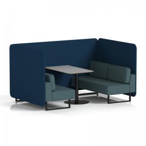 Brixworth 4 Seater Bench Booth With Black Legs And Grey Table With