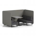 Brixworth 4 Seater Bench Booth With Black Legs And Grey Table With Black Leg In X2 Fabric - Number Panels And Arithmetic Sofa SF003943