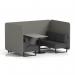 Brixworth 4 Seater Bench Booth With Black Legs And Grey Table With Black Leg In X2 Fabric - Number Panels And Arithmetic Sofa SF003943
