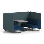 Brixworth 4 Seater Bench Booth With Black Legs And Grey Table With Black Leg In X2 Fabric - Polygon Panels And Calculus Sofa SF003944
