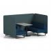 Brixworth 4 Seater Bench Booth With Black Legs And Grey Table With Black Leg In X2 Fabric - Polygon Panels And Calculus Sofa SF003944