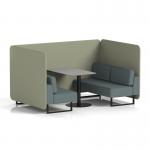 Brixworth 4 Seater Bench Booth With Black Legs And Grey Table With Black Leg In Main Line Flax Fabric - Newbury Panels And Westminster Sofa SF003948