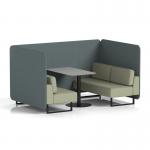 Brixworth 4 Seater Bench Booth With Black Legs And Grey Table With Black Leg In Main Line Flax Fabric - Westminster Panels And Newbury Sofa SF003951