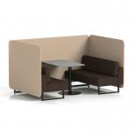 Brixworth 4 Seater Bench Booth With Black Legs And Grey Table With Black Leg In Synergy Fabric - Affix Panels And Wed Sofa SF003952