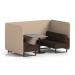 Brixworth 4 Seater Bench Booth With Black Legs And Grey Table With Black Leg In Synergy Fabric - Affix Panels And Wed Sofa SF003952