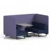 Brixworth 4 Seater Bench Booth With Black Legs And Grey Table With Black Leg In Synergy Fabric - Order Panels And Alike Sofa SF003955