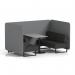 Brixworth 4 Seater Bench Booth With Black Legs And Grey Table With Black Leg In Synergy Fabric - Partner Panels And Mix Sofa SF003956