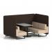 Brixworth 4 Seater Bench Booth With Black Legs And Grey Table With Black Leg In Synergy Fabric - Wed Panels And Affix Sofa SF003957