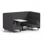Brixworth 4 Seater Bench Booth With Black Legs And White Table With Black Leg In X2 Fabric - Arithmetic Panels And Sofa SF003970