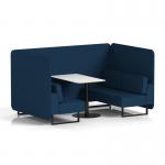 Brixworth 4 Seater Bench Booth With Black Legs And White Table With Black Leg In X2 Fabric - Calculus Panels And Sofa SF003971