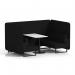Brixworth 4 Seater Bench Booth With Black Legs And White Table With Black Leg In X2 Fabric - Diameter Panels And Sofa SF003972