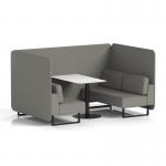 Brixworth 4 Seater Bench Booth With Black Legs And White Table With Black Leg In X2 Fabric - Number Panels And Sofa SF003973