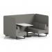Brixworth 4 Seater Bench Booth With Black Legs And White Table With Black Leg In X2 Fabric - Number Panels And Sofa SF003973