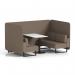 Brixworth 4 Seater Bench Booth With Black Legs And White Table With Black Leg In X2 Fabric - Theory Panels And Sofa SF003975