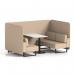 Brixworth 4 Seater Bench Booth With Black Legs And White Table With Black Leg In Synergy Fabric - Affix Panels And Sofa SF003982