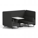 Brixworth 4 Seater Bench Booth With Black Legs And White Table With Black Leg In Synergy Fabric - Mix Panels And Sofa SF003984
