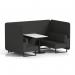 Brixworth 4 Seater Bench Booth With Black Legs And White Table With Black Leg In Synergy Fabric - Mix Panels And Sofa SF003984