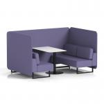 Brixworth 4 Seater Bench Booth With Black Legs And White Table With Black Leg In Synergy Fabric - Order Panels And Sofa SF003985
