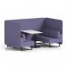 Brixworth 4 Seater Bench Booth With Black Legs And White Table With Black Leg In Synergy Fabric - Order Panels And Sofa SF003985
