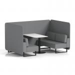 Brixworth 4 Seater Bench Booth With Black Legs And White Table With Black Leg In Synergy Fabric - Partner Panels And Sofa SF003986