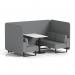 Brixworth 4 Seater Bench Booth With Black Legs And White Table With Black Leg In Synergy Fabric - Partner Panels And Sofa SF003986