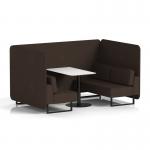 Brixworth 4 Seater Bench Booth With Black Legs And White Table With Black Leg In Synergy Fabric - Wed Panels And Sofa SF003987