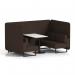 Brixworth 4 Seater Bench Booth With Black Legs And White Table With Black Leg In Synergy Fabric - Wed Panels And Sofa SF003987