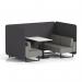 Brixworth 4 Seater Bench Booth With Black Legs And White Table With Black Leg In X2 Fabric - Arithmetic Panels And Number Sofa SF004000