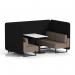 Brixworth 4 Seater Bench Booth With Black Legs And White Table With Black Leg In X2 Fabric - Diameter Panels And Theory Sofa SF004002
