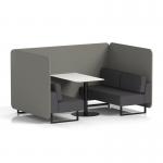 Brixworth 4 Seater Bench Booth With Black Legs And White Table With Black Leg In X2 Fabric - Number Panels And Arithmetic Sofa SF004003